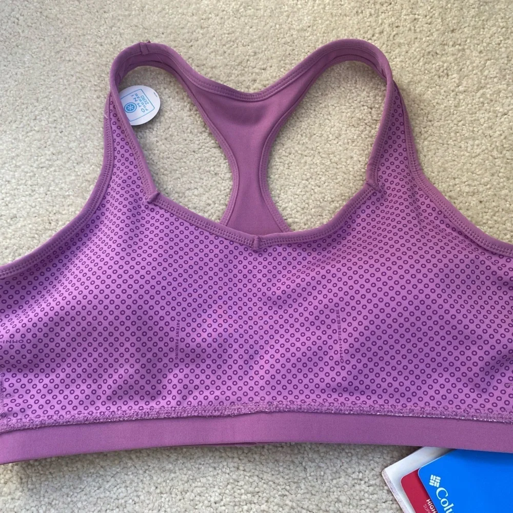 NWT, COLUMBIA, purple dot, sports bra, M - Picture 6 of 6